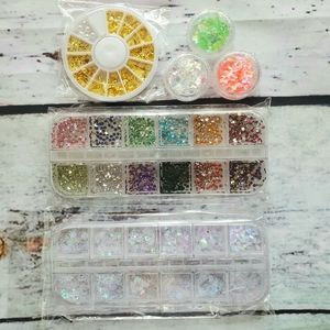 Nail art supplies decorations crystals foil